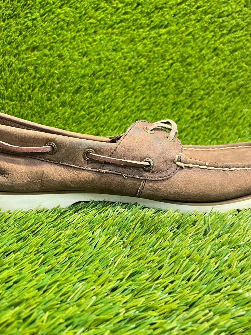 Sperry Authentic Original 2-Eye Mens Size‎ 9 Brown Casual Leather Boat Shoes